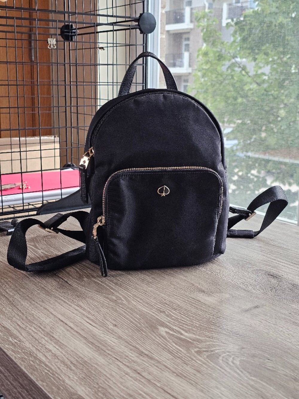 Kate Spade Mini Nylon Taylor Backpack Black & Gold